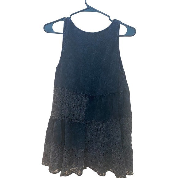 Altar'd State Black Distressed Sleeveless Semi Sheer Lace Square Tank Size Small - Picture 6 of 6